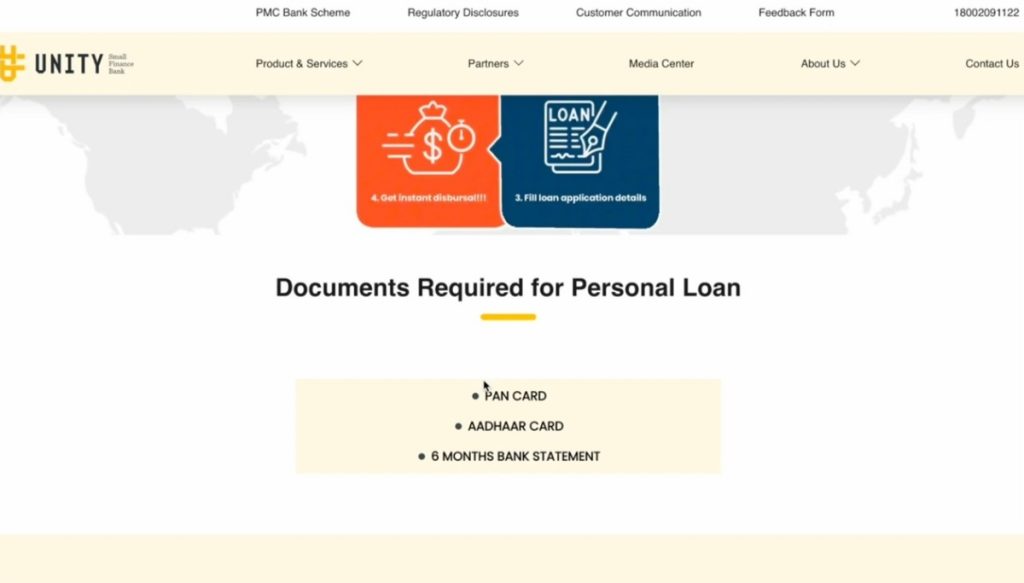 Unity Small Finance Bank Personal Loan